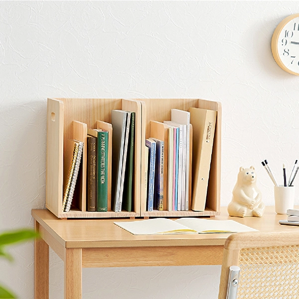 天然木 ブックラック ２個組