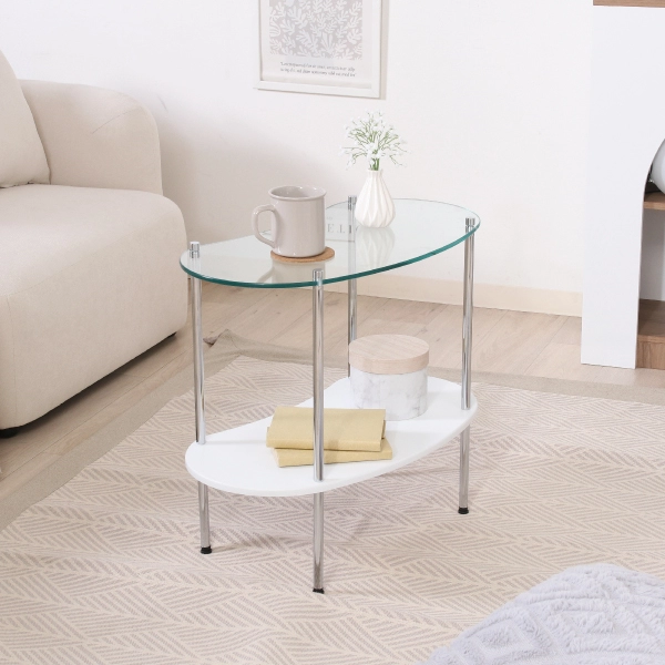 ガラスサイドテーブル